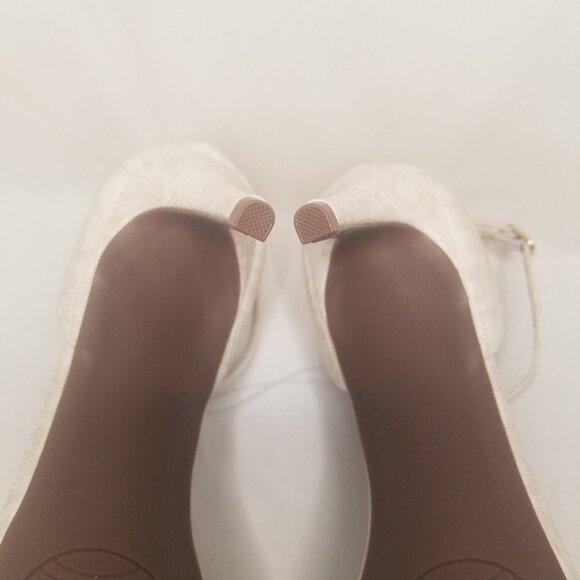 Impo Women 11M 3" High Heel Ankle Strap Open Toe Sandal Leopard Beige Ivory Shee - Picture 14 of 15